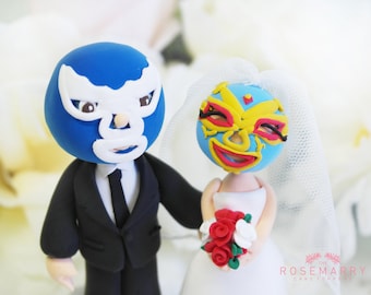 Custom Cake Topper- Wrestler Couple