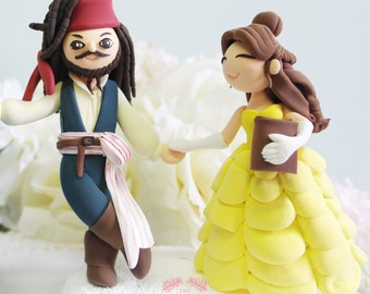 Custom Cake Topper - Jack Sparrow & Belle