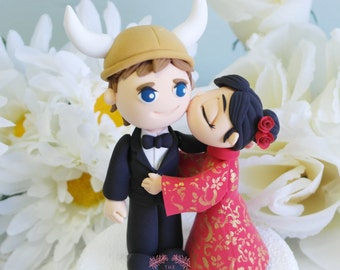 Custom Cake Topper - Viking & China Doll