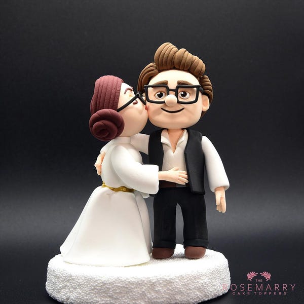 Personalisierter Hochzeitstorte Topper - Star Wars Kissing Couple (UP)