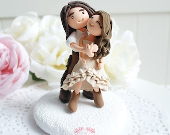 Custom Cake Topper- Back Hugging