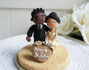 Custom Wedding Cake Topper - Elegant Couple