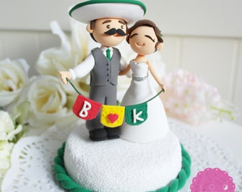 Custom Cake Topper- Mexican Fiesta Theme Couple