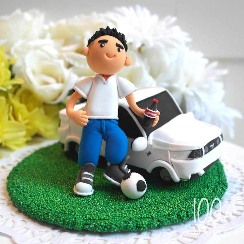 Custom Birthday Cake Topper Boyfriend With Mustang Car Etsy