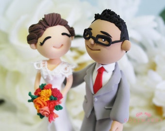 Custom Cake Topper- Deep in red