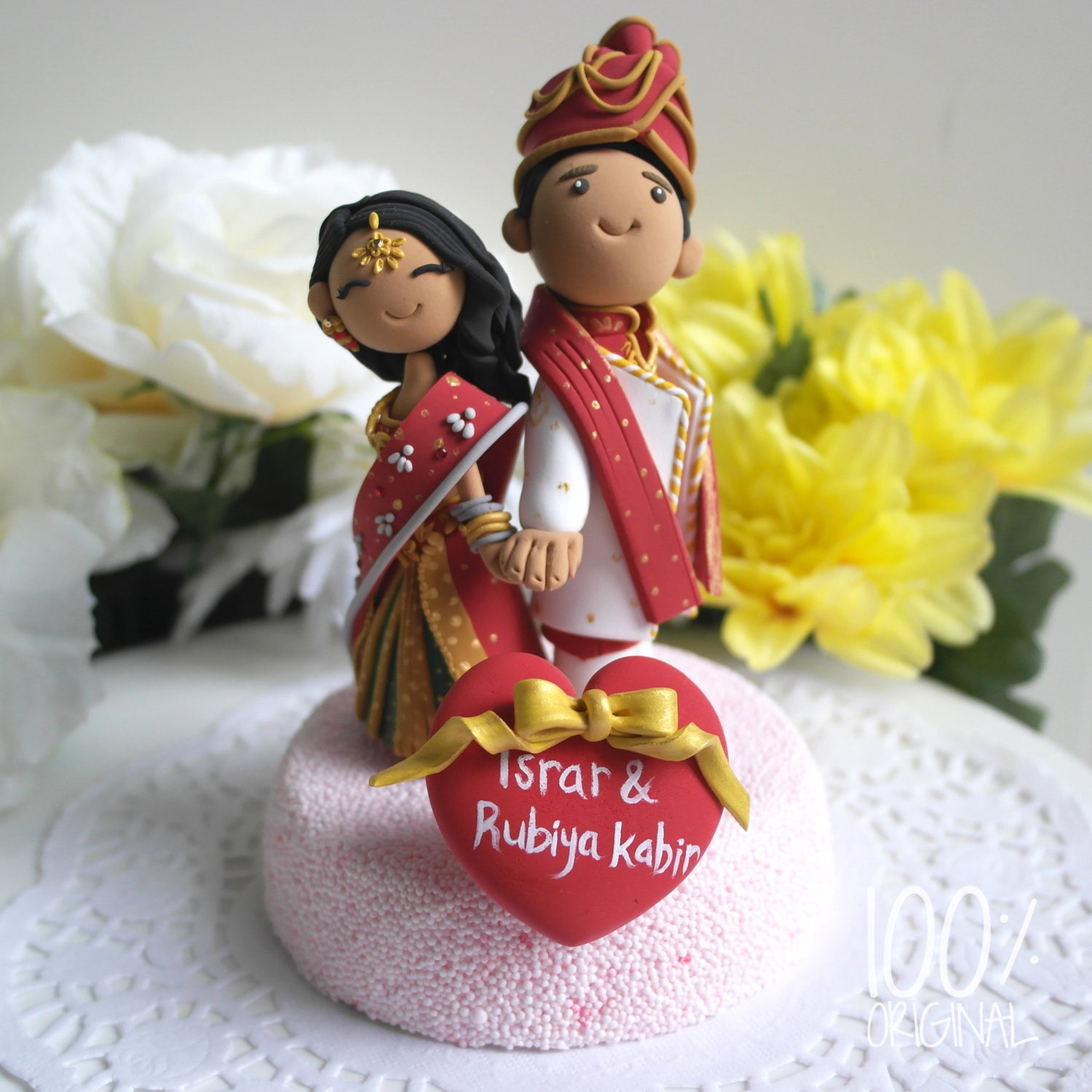 Indian Wedding Couple Cake Topper - WEDCT030 – Cake Toppers India