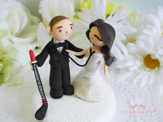 Custom Cake Topper Hockey Player Doctor Couple Etsy