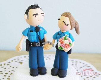 Custom Cake Topper- Police Couple