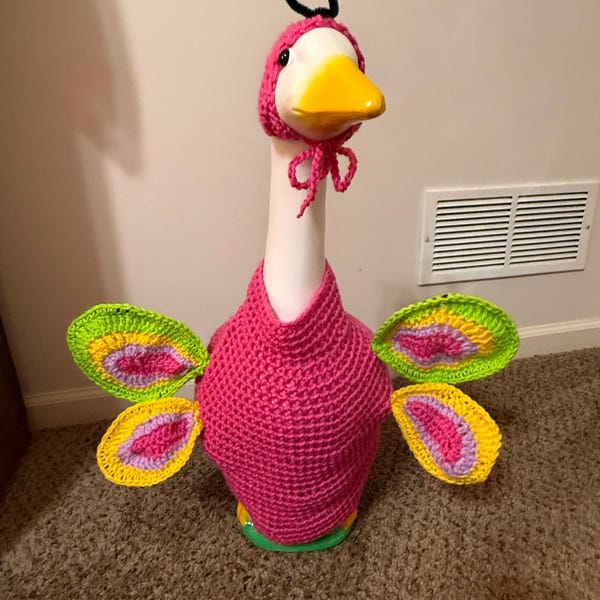 Butterfly Goose dress (fits 23" porch/garden goose)