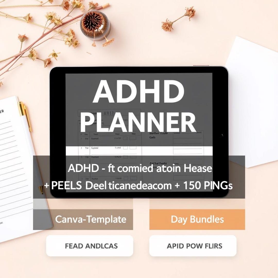 ADHD Daily Planner PDF Printable Editable Canva Focus & Routine ...