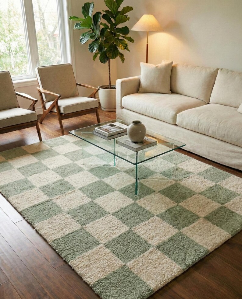 Thick plush wool rug for comfort
Elegant rug with soft texture
Neutral carpet for modern decor