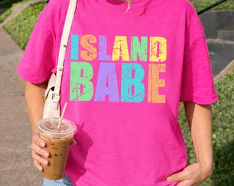 Neon Island Baby Comfort Color Shirt, Comfort Color Grunge Beach Vibes, Neon Trendy Shirt, Summer Shirt, Beach For Gift, Shirt Team