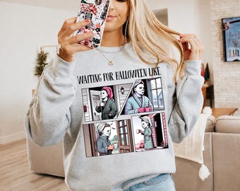 Vintage Waiting For Halloween Like Shirt, Retro Horror Characters Halloween Sweatshirt, Horror Movies Fan Halloween T-shirt, Halloween Gift