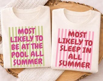 Personalize Most Likely To Sleep All Summer Shirt, Custom Retro Striped End of Year Comfort Color, Last Day of School, Back To School Shirt