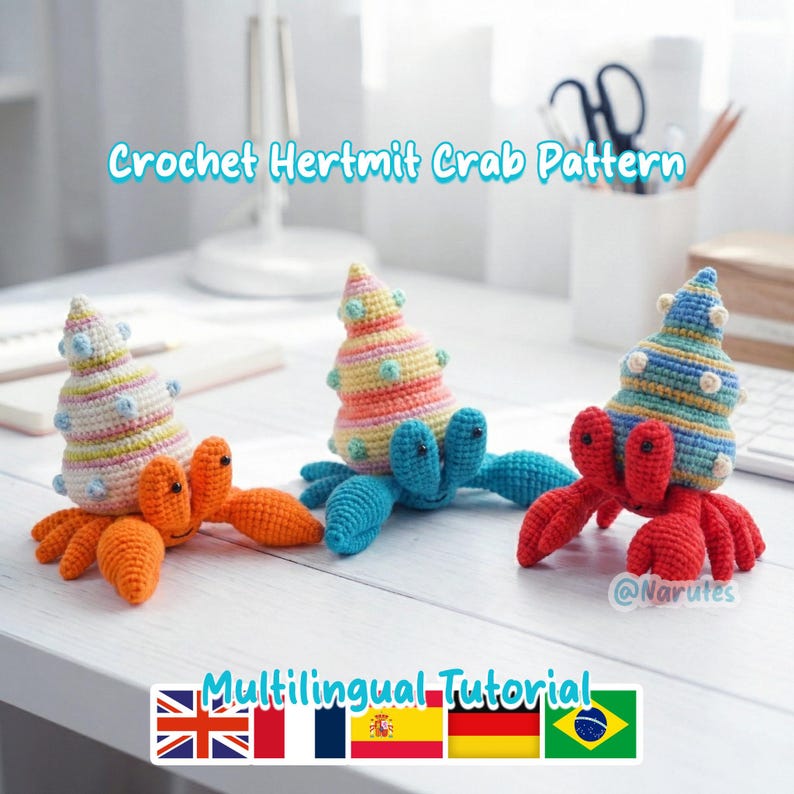 Crochet Hermit Crab Pattern PDF | Amigurumi Sea Animal Toy ...