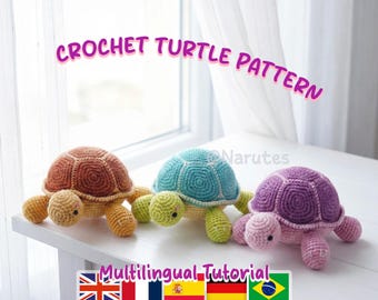 Amigurumi Turtle Crochet Pattern Bundle | Multilingual Beginner-Friendly Tutorial (PDF Download)