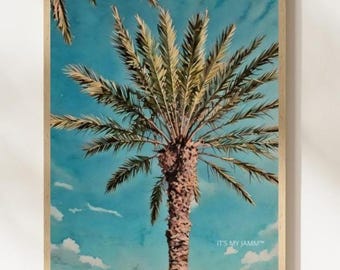 Coastal Canvas Art Palm Tree Print – Southwest Florida Photograph Transformed into a Watercolor - Upscale Tropical Beach Wall Decor
