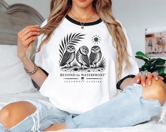 Niedliches Kaninchen-Designer-T-Shirt, Florida Wildtier-Shirt, Eulen-Liebhaber-Geschenk
