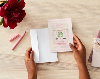 Leuke verjaardagsuitnodiging kawaii kikker