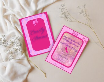 Editable Pink Barbie Inspired Party Invite | Instant Download Canva Template