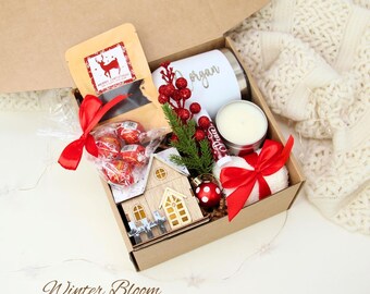 Christmas Personalized Handmade Gift Box for women, Best Friend, Thank You gift basket, Care Package for her, Self Care, Thinking of You