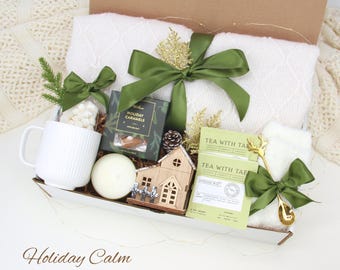 Holiday Gift Basket, Gift Box For Women, Holiday Gift Set For Christmas, Winter Gift Box, Self Care Gift Box, Christmas Care Package