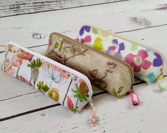 Florales Wachstuch Zip Etui