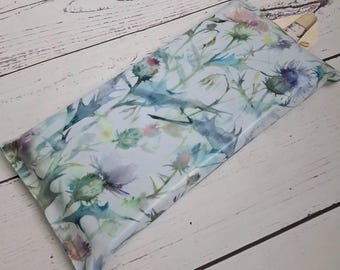 Mattes Wachstuch für Garten Unkraut - Aquarell Disteln