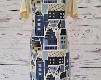 Adult Matt Oilcloth Apron - Houses