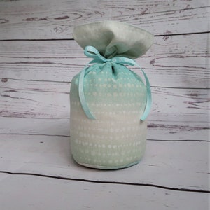Round Fabric Door Stop, Unfilled - Spotty Beige and Blue