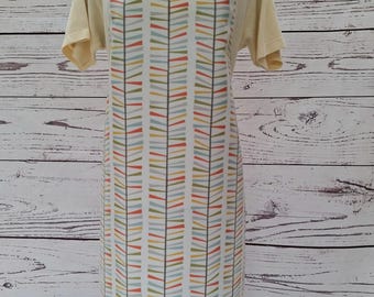 Apron - Multi Coloured Columns  Matt Oilcloth