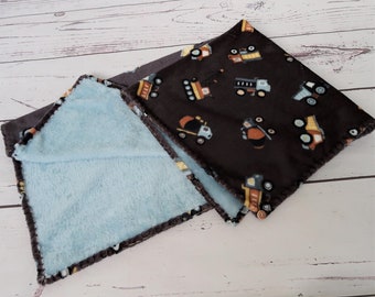 Extra Cuddly Pram Reversible Fleece Blanket - Construction Vehicles