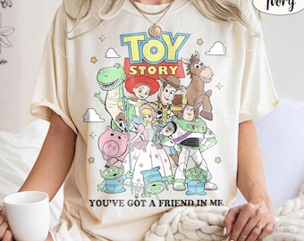 Koszulka Toy Story Comfort Colors, koszulka retro z napisem „Masz we mnie przyjaciela”, Woody Buzz Rex, prezent dla rodziny z motywem wycieczki do Disneylandu w stylu vintage Disney