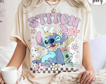 Koszulka Comfort Colors Retro Stitch Aloha, koszulka Lilo i Stitch, prezent Ohana Tropical Surf WDW Disneyland Cruise Summer Family Vacation 2026