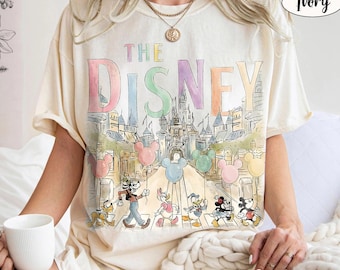 Koszulka Comfort Colors Mickey and Friends Crossing, Koszulka Retro Goofy Pluto, Wycieczka do Disney World 2026, Prezent dla rodziny z wakacji w Disneylandzie