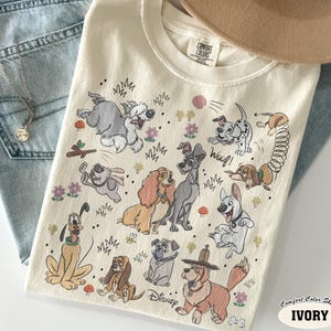 Comfort Colors Disney Dogs Shirt, Retro Pluto Pongo Lady Tramp Copper Tee, Vintage Disneyland WDW Family Vacation Matching Group Gifts 2026