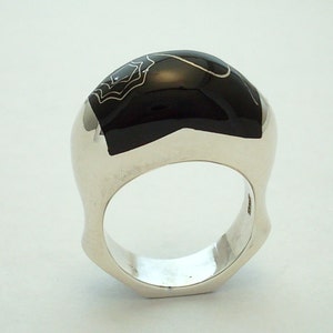 Black Rose Ring Silver Art. image 2