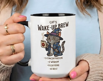 DnD Mug of Awakening Katzenbecher, Lustige Dungeons und Drachen Kaffeetasse, Geschenk für RPG Gamer, 11oz 15oz