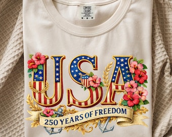Comfort Colors® Amerika 250 Jahre Freiheit Shirt, Retro USA 250