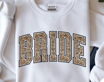 Braut Sweatshirt Tiger Stripe Varsity Pullover | Junggesellinnenabschied Outfit | Weißes Hochzeits-Kleidungsgeschenk