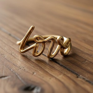 10k/14K/18K Solid White Gold Paloma Picasso Graffiti "LOVE" Band Ring   with Earth Mined Lab Diamond Love & Kisses XO Promise Ring Gift
