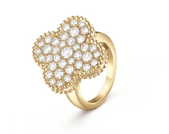 Diamant Ring 14k Gold Floral Diamant Ring Floral Cluster Diamant Ring Minimalist Diamant Blume Moissanit Diamant Cluster Diamant Ring