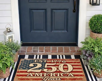 America's 250th Anniversary Doormat,Vintage American Flag Doormat,250 Years of Liberty Doormat,1776-2026 Outdoor Entrance Rug,July 4th Gift