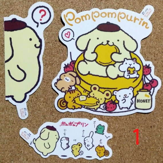Big Pompompurin Sanrio Die Cut Clear Pvc Stickers For Phone Etsy