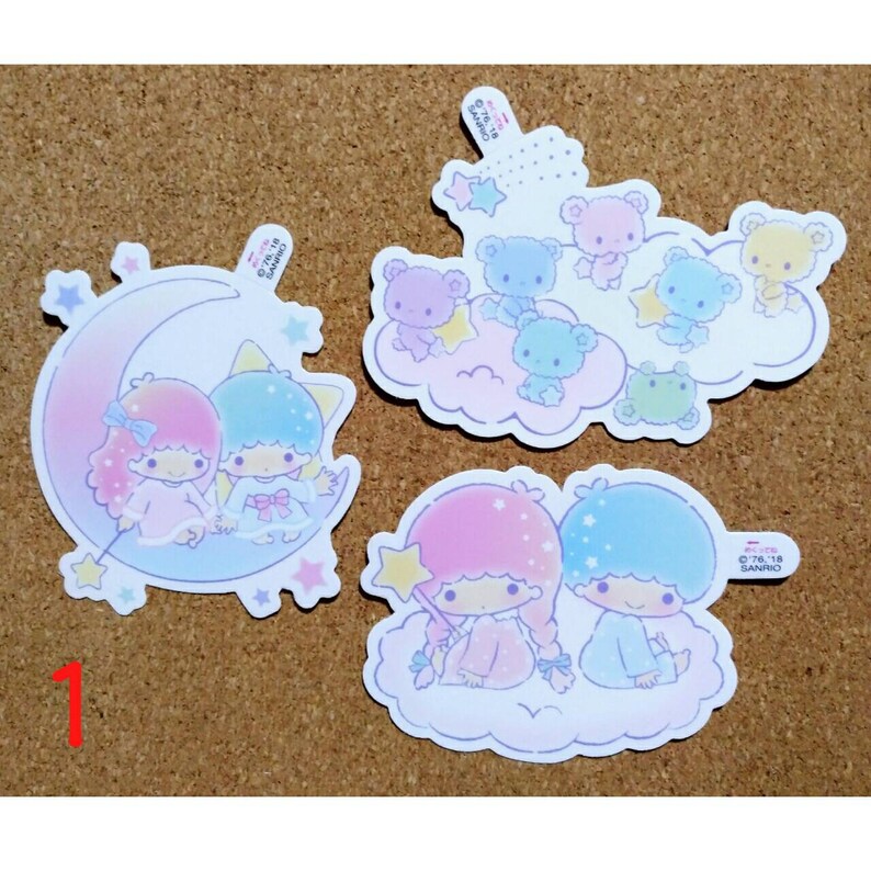 Big Little Twin Stars Sanrio Die Cut Clear Pvc Stickers For Etsy