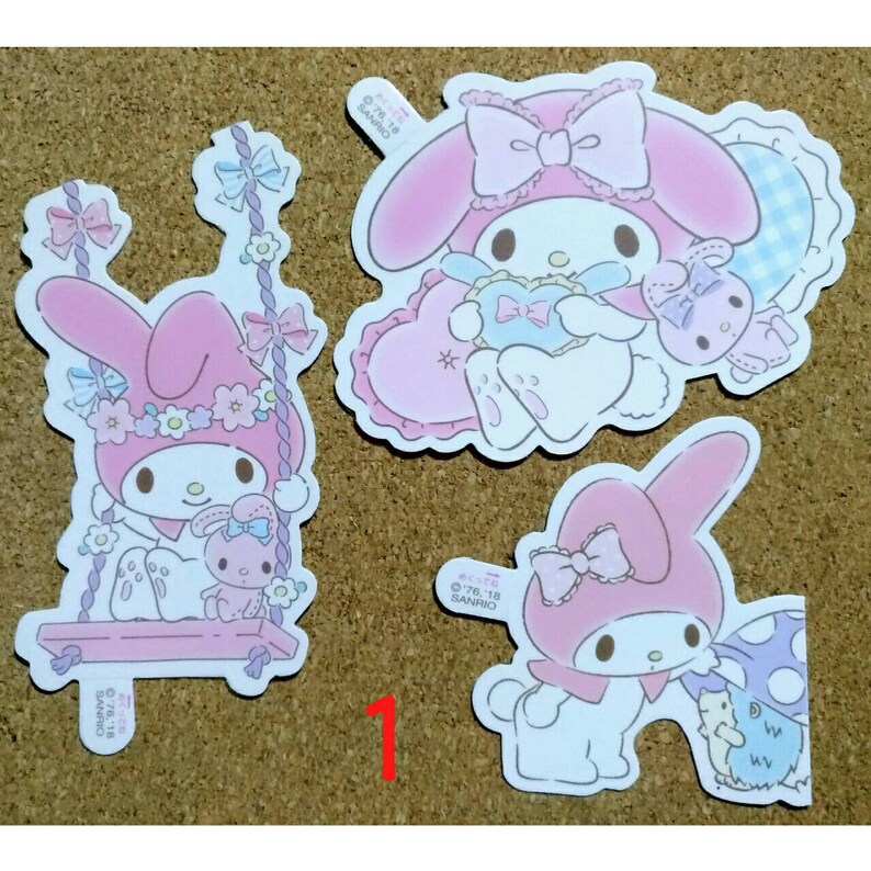 Big My Melody Sanrio Die Cut Clear Pvc Stickers For Phone Etsy