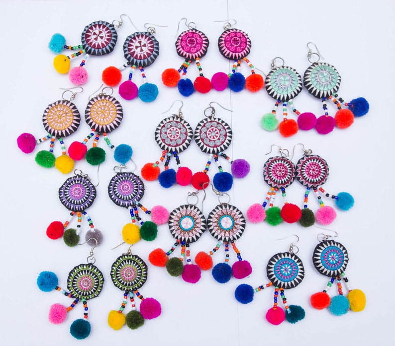 Hmong Earring /Accessories /Ethnic /Embroidery /Colorful Etsy