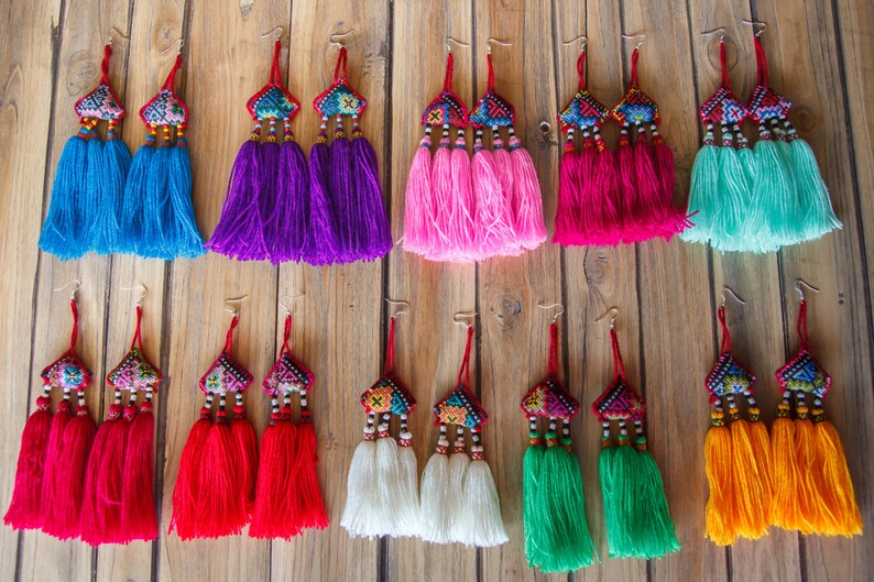 Mien Tassels Earrings / Tribal / Ethnic / Yao Tassel Earrings Etsy