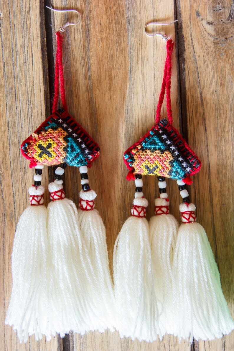 Mien Tassels Earrings / Tribal / Ethnic / Yao Tassel Earrings Etsy