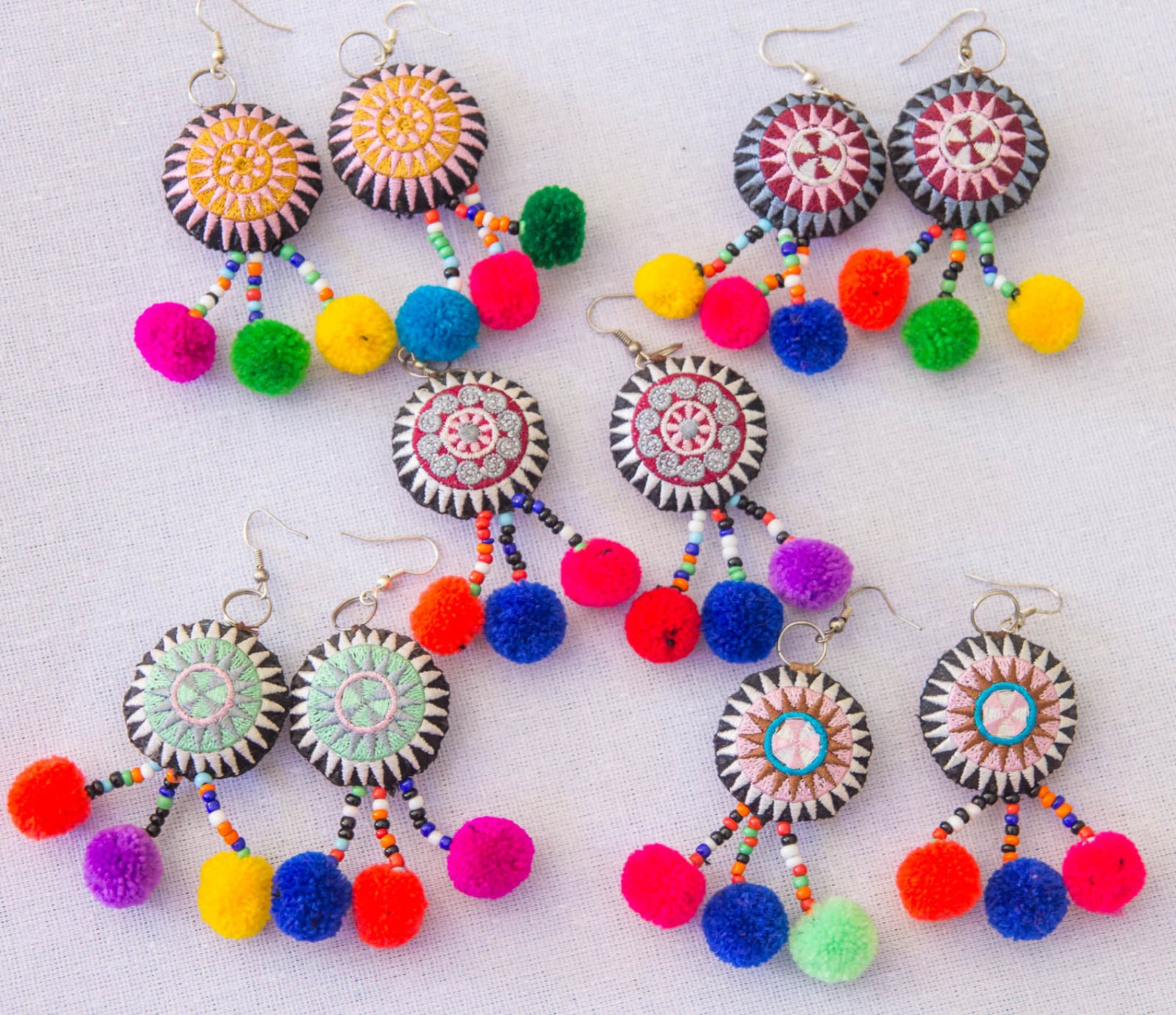 Hmong Earring /Accessories /Ethnic /Embroidery /Colorful Etsy